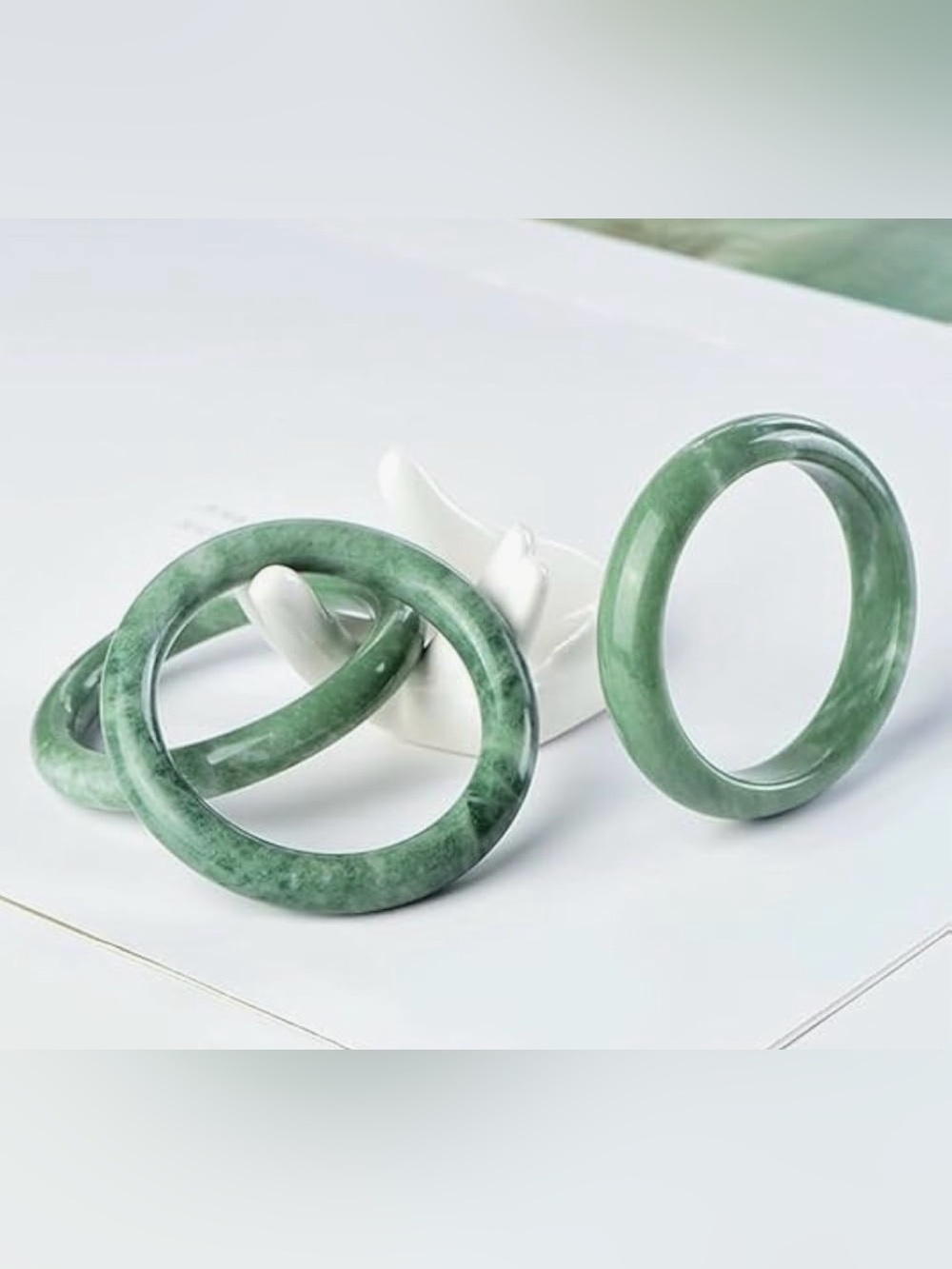 URED Natural Green Jade Bangles